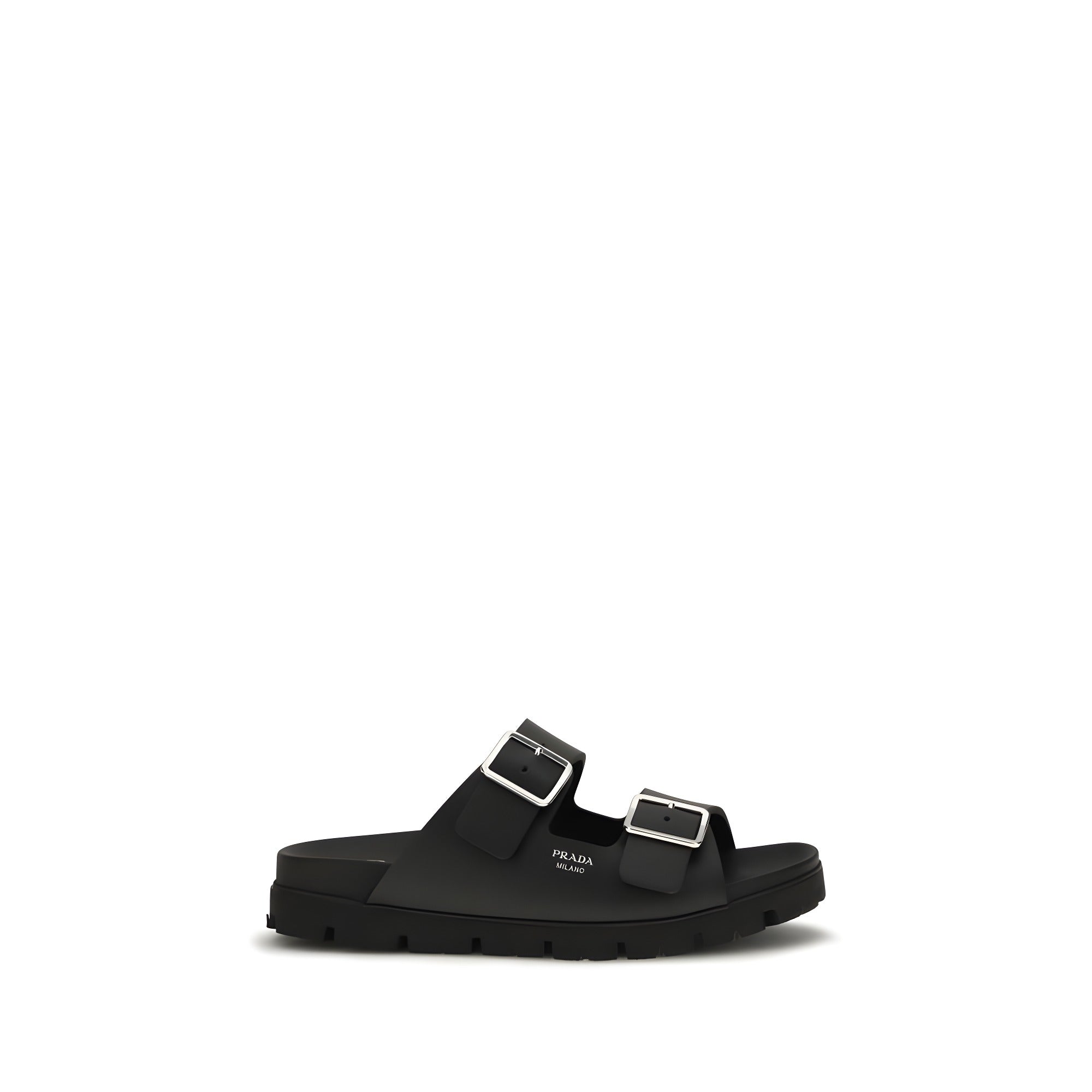 Sandale plate negre Prada