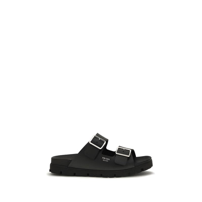 Sandale plate negre Prada
