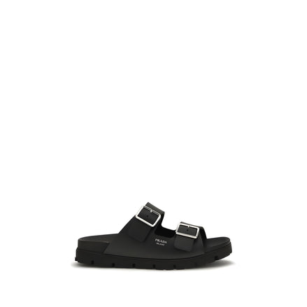 Sandale plate negre Prada