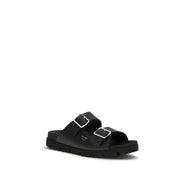 Sandale plate negre Prada