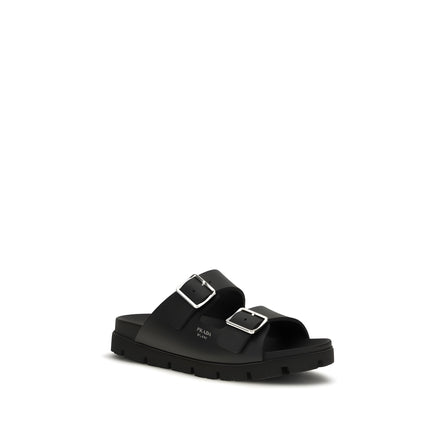 Sandale plate negre Prada