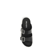 Sandale plate negre Prada