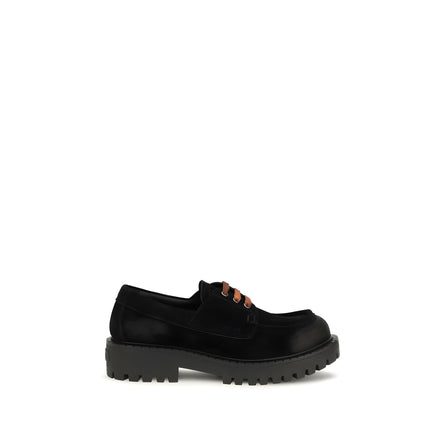 Mocasini Prada negri din piele întoarsă