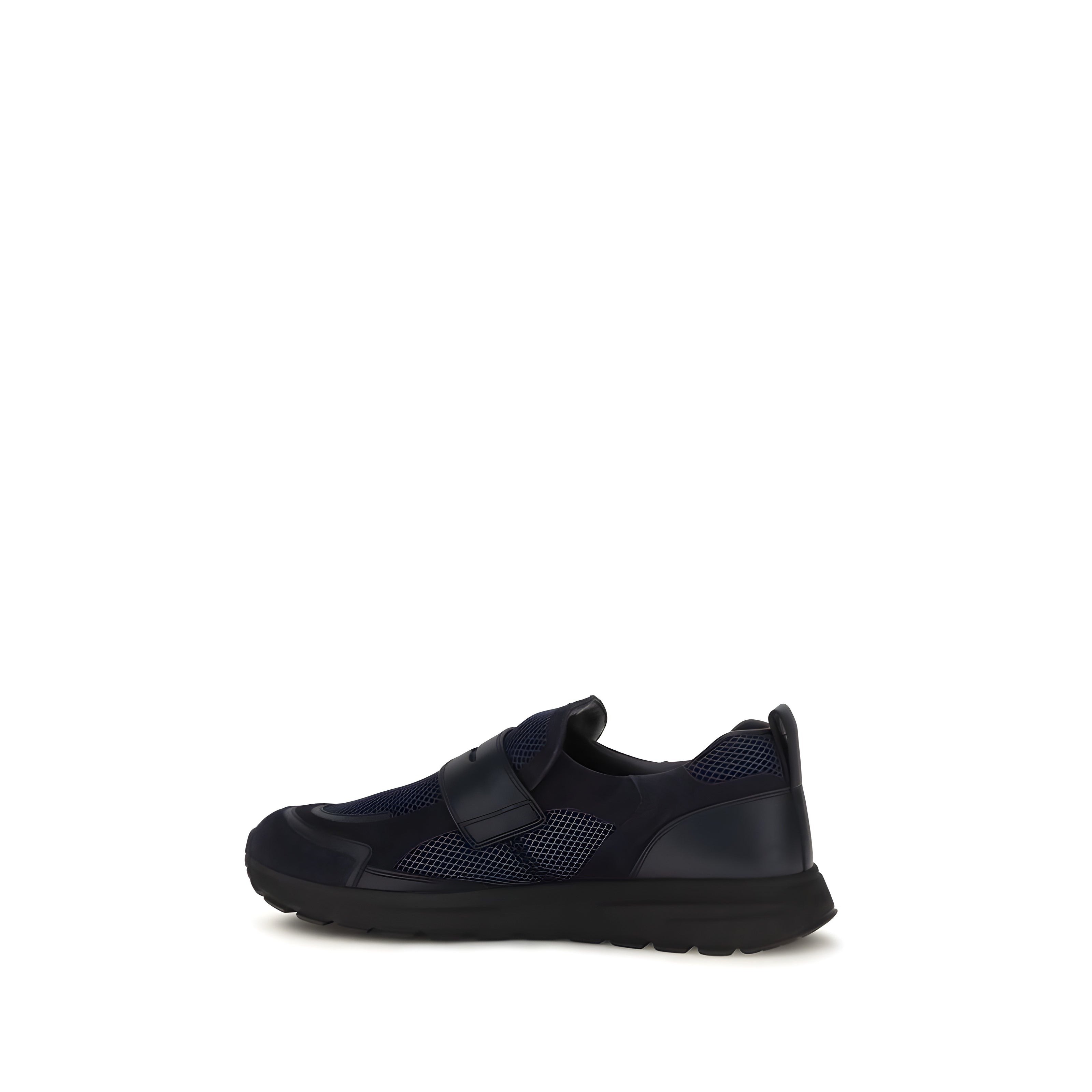 Prada Blue Leather Athletic Sneakers