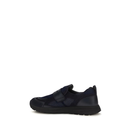 Prada Blue Leather Athletic Sneakers