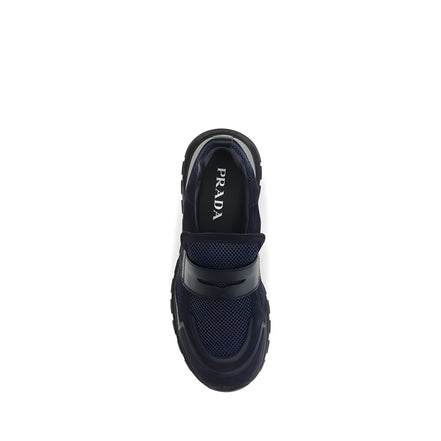 Prada Blue Leather Athletic Sneakers