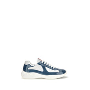 Prada Blue Calf Leather Athletic Sneakers