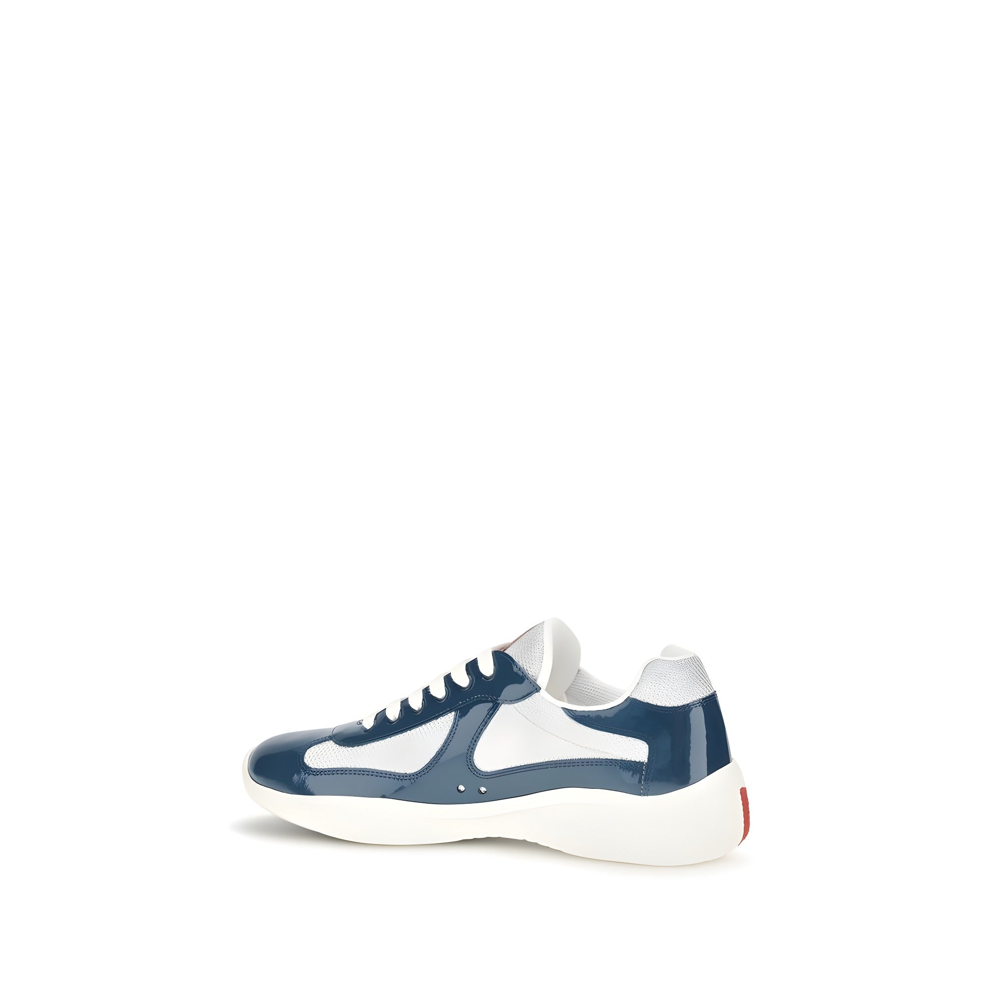 Prada Blue Calf Leather Athletic Sneakers