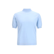 Tricou Prada albastru din bumbac tricotat