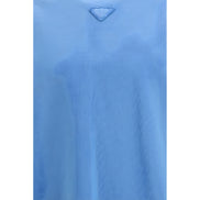 Tricou albastru din bumbac Prada