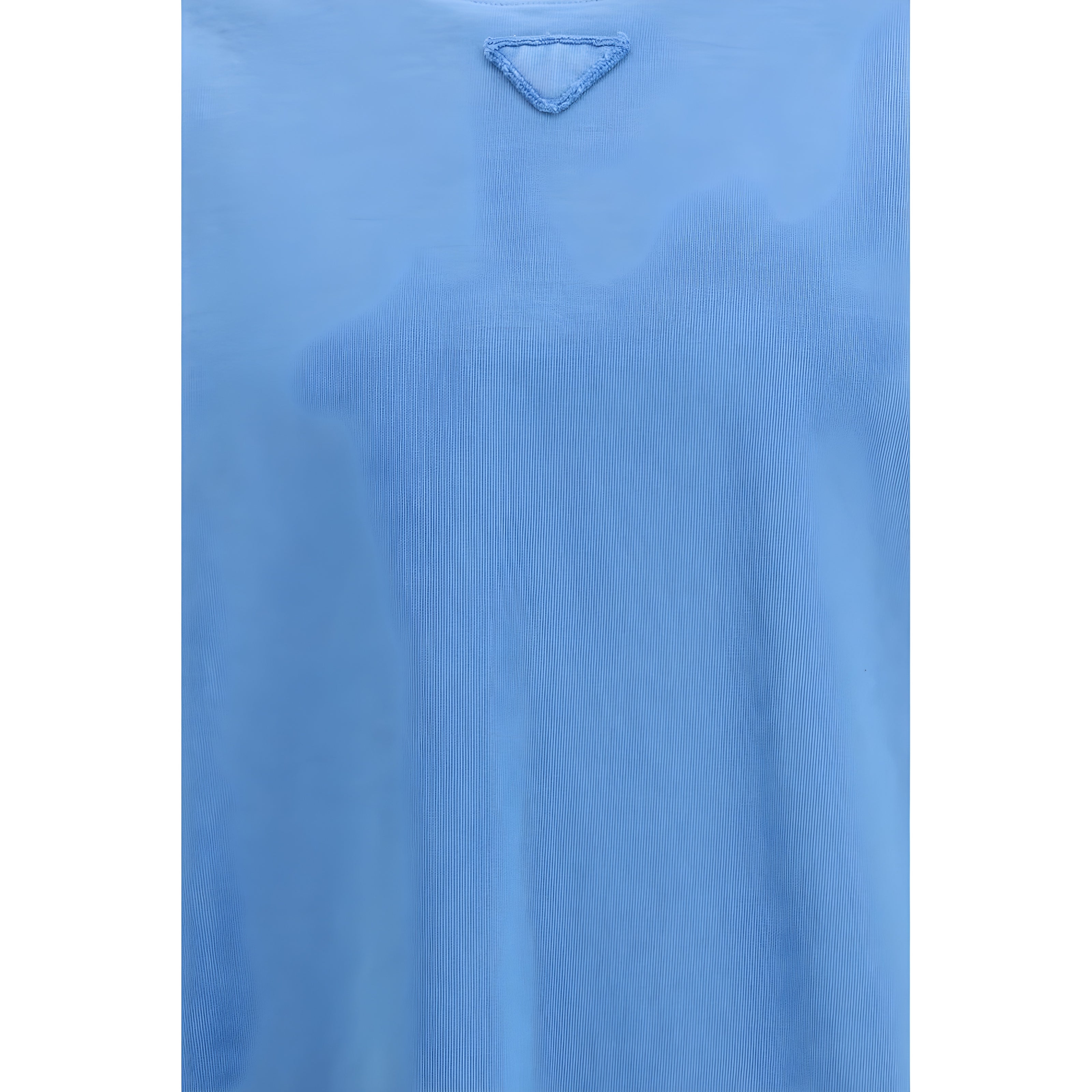 Tricou albastru din bumbac Prada