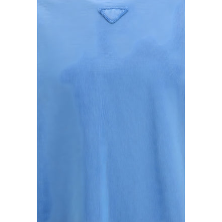 Tricou albastru din bumbac Prada