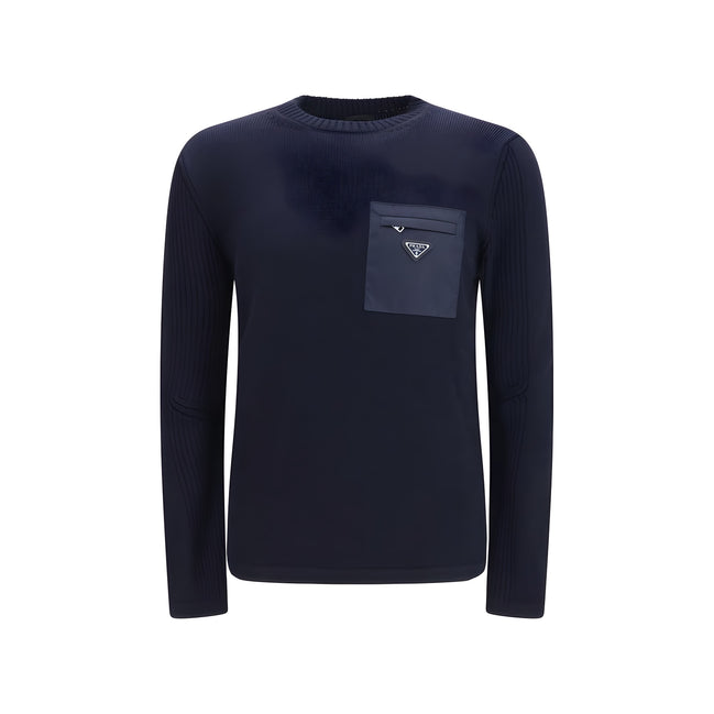 Prada Blue Wool Sweatshirt