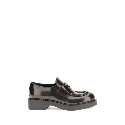 Mocasini slip-on Prada maro din piele