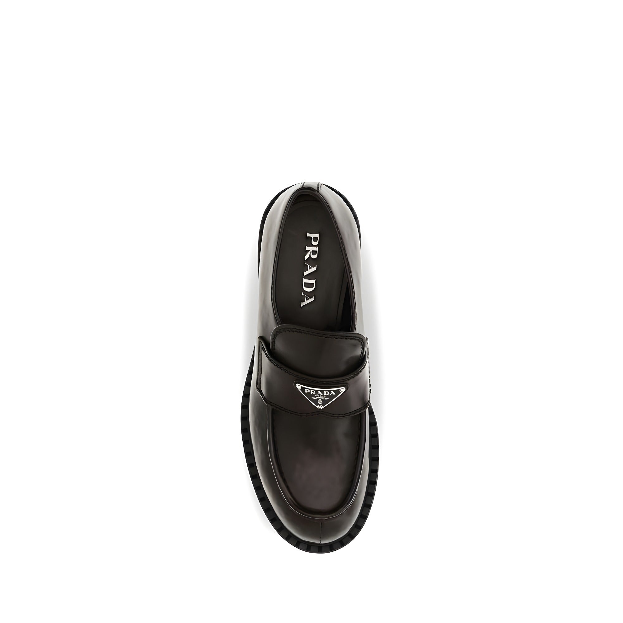 Mocasini slip-on Prada maro din piele