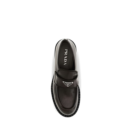 Mocasini slip-on Prada maro din piele