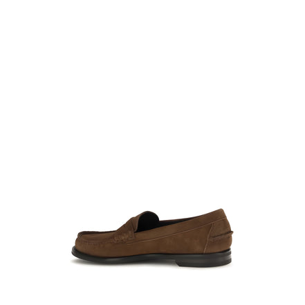Mocasini slip-on Prada maro din piele întoarsă