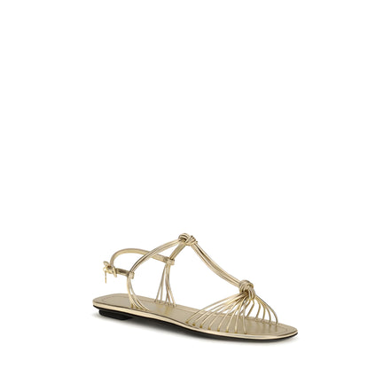 Sandale aurii plate Prada