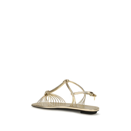 Sandale aurii plate Prada