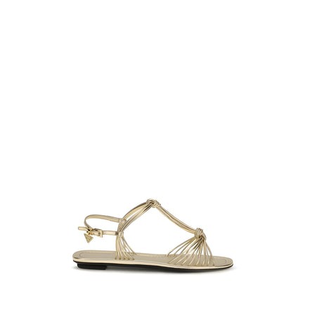 Prada Gold Flat Sandals