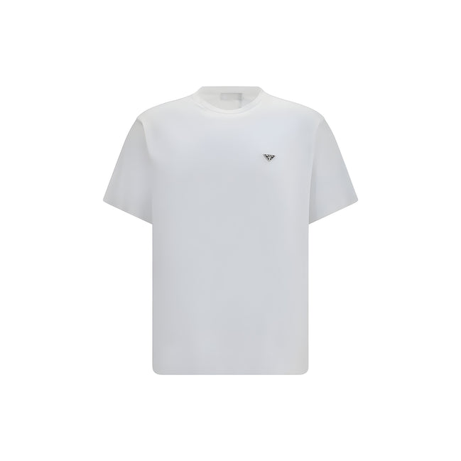 Tricou Prada alb din bumbac