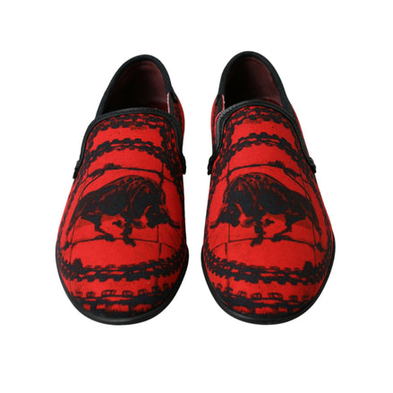 Mocasini Dolce & Gabbana Torero roșii cu negru