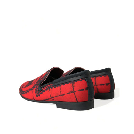 Mocasini Dolce & Gabbana Torero roșii cu negru