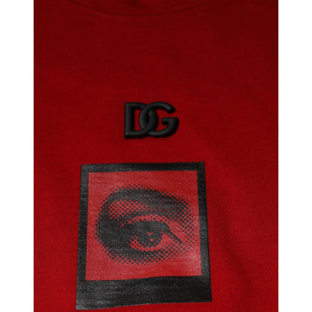 Dolce & Gabbana Red DG Eye Cotton Crew Neck T-shirt