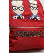 Rucsac Dolce & Gabbana Roșu #DGFAMILY VULCANO cu aplicații