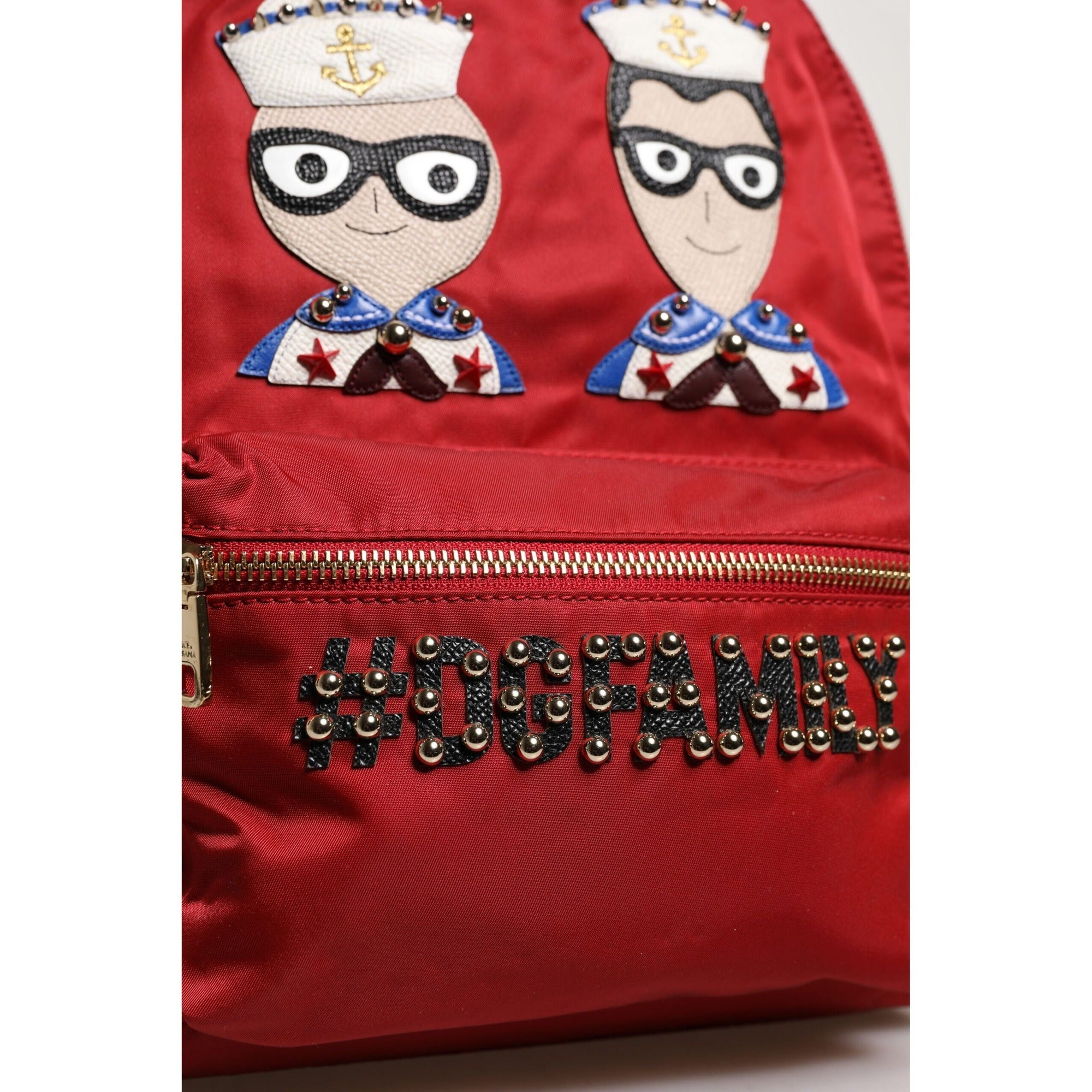 Rucsac Dolce & Gabbana Roșu #DGFAMILY VULCANO cu aplicații