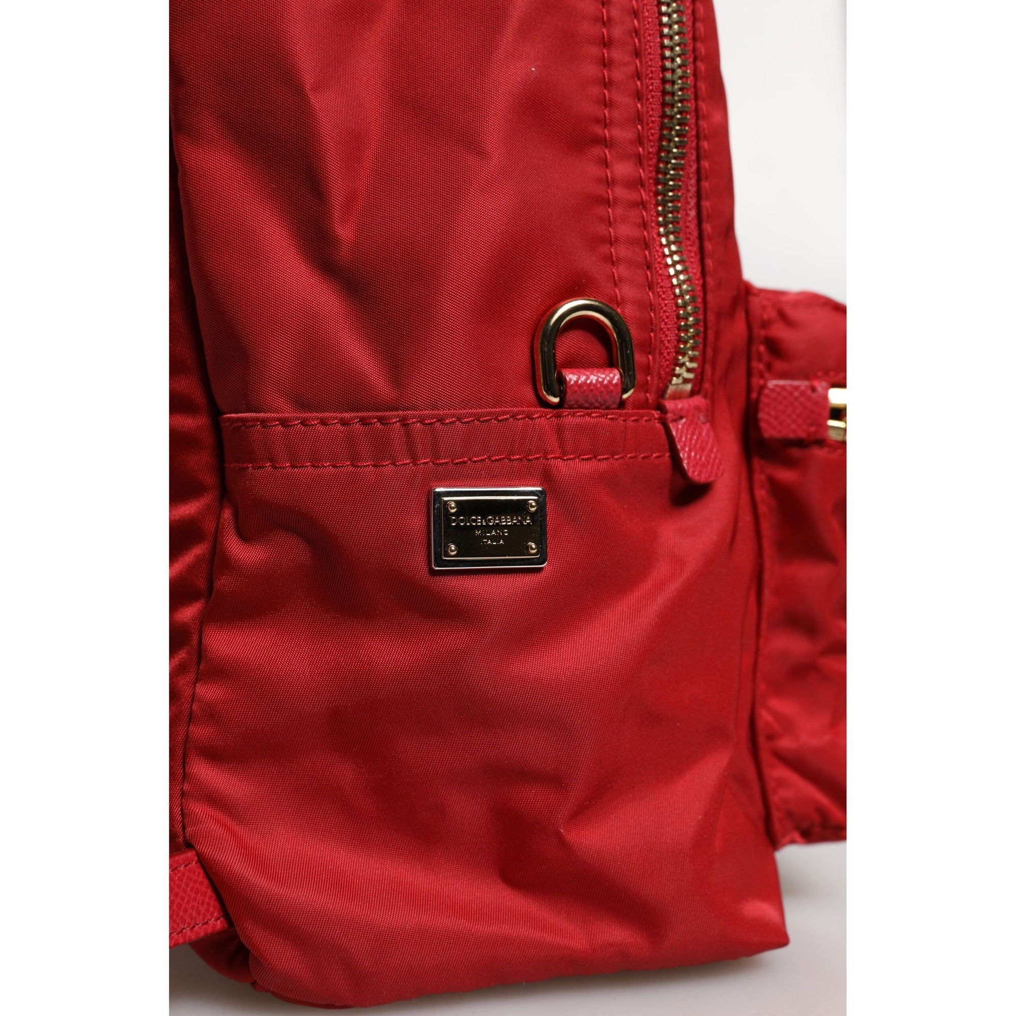 Rucsac Dolce & Gabbana Roșu #DGFAMILY VULCANO cu aplicații