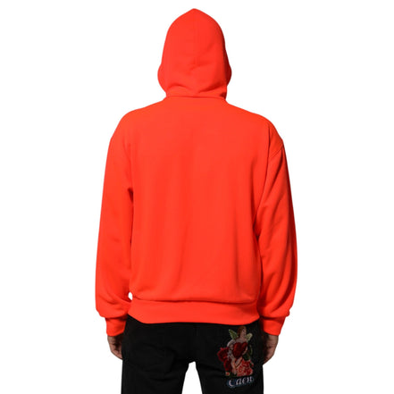 Dolce & Gabbana Hanorac cu Glugă și Logo Fluorescent Roșu