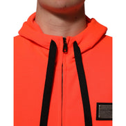 Dolce & Gabbana Hanorac cu Glugă și Logo Fluorescent Roșu