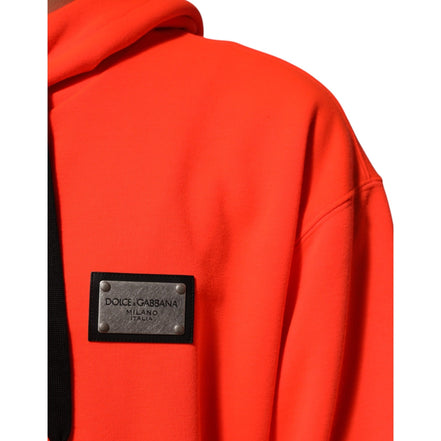 Dolce & Gabbana Hanorac cu Glugă și Logo Fluorescent Roșu