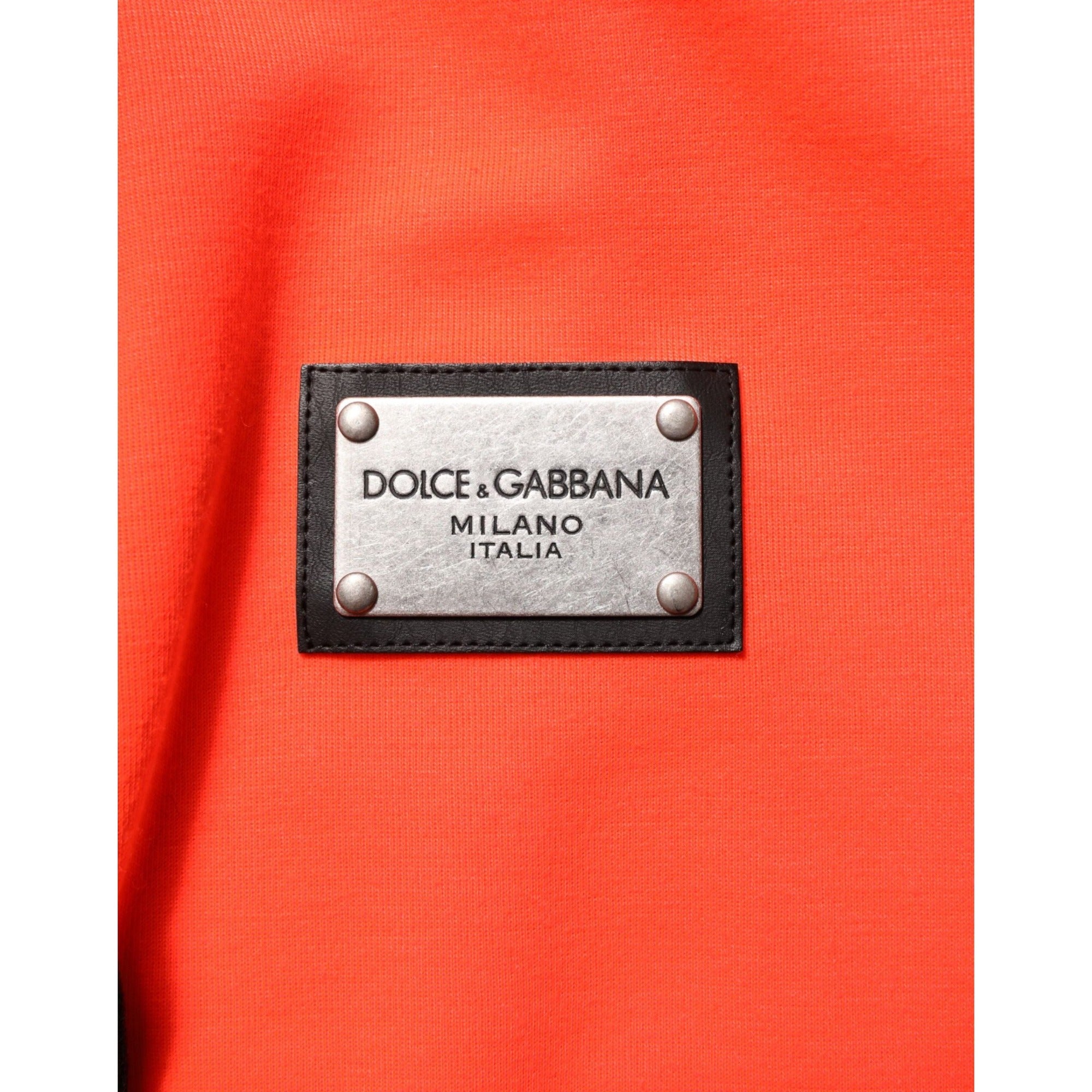 Dolce & Gabbana Hanorac cu Glugă și Logo Fluorescent Roșu