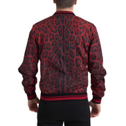 Dolce & Gabbana Red Leopard Short Coat Bomber Jacket