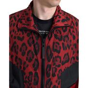 Dolce & Gabbana Red Leopard Full Zip Sweater