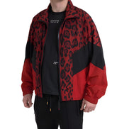 Dolce & Gabbana Red Leopard Full Zip Sweater