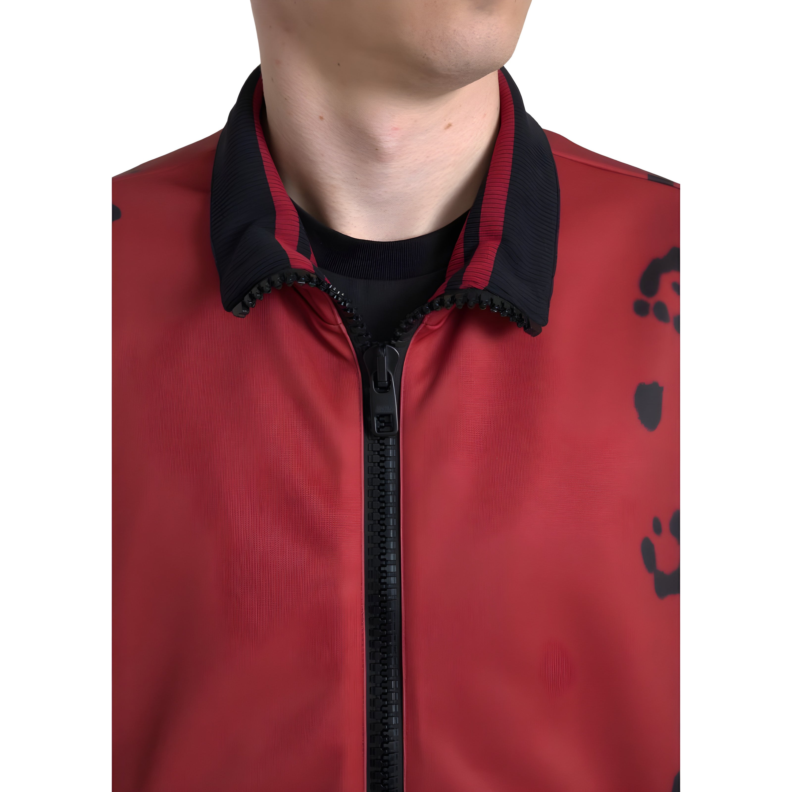 Dolce & Gabbana Red Leopard Full Zip Bomber Jacket