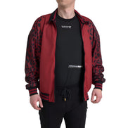 Dolce & Gabbana Red Leopard Full Zip Bomber Jacket