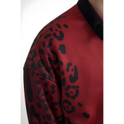 Geacă Bomber Dolce & Gabbana Roșu Leopard cu fermoar integral