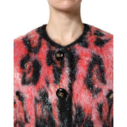 Dolce & Gabbana Red Mohair Wool Button Down Cardigan Sweater