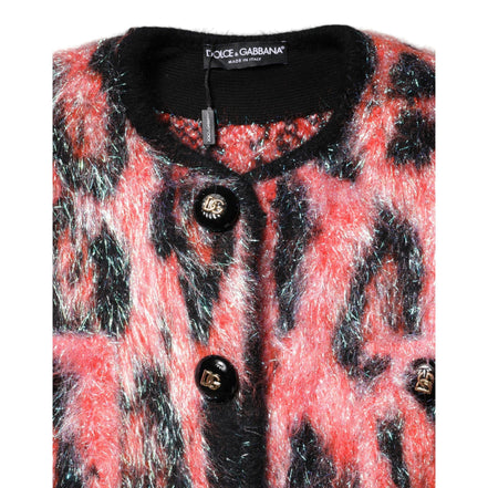 Dolce & Gabbana Red Mohair Wool Button Down Cardigan Sweater