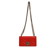 Geantă tip poșetă cu husă pentru telefon Dolce & Gabbana Red Quilted Devotion Crossbody Chain