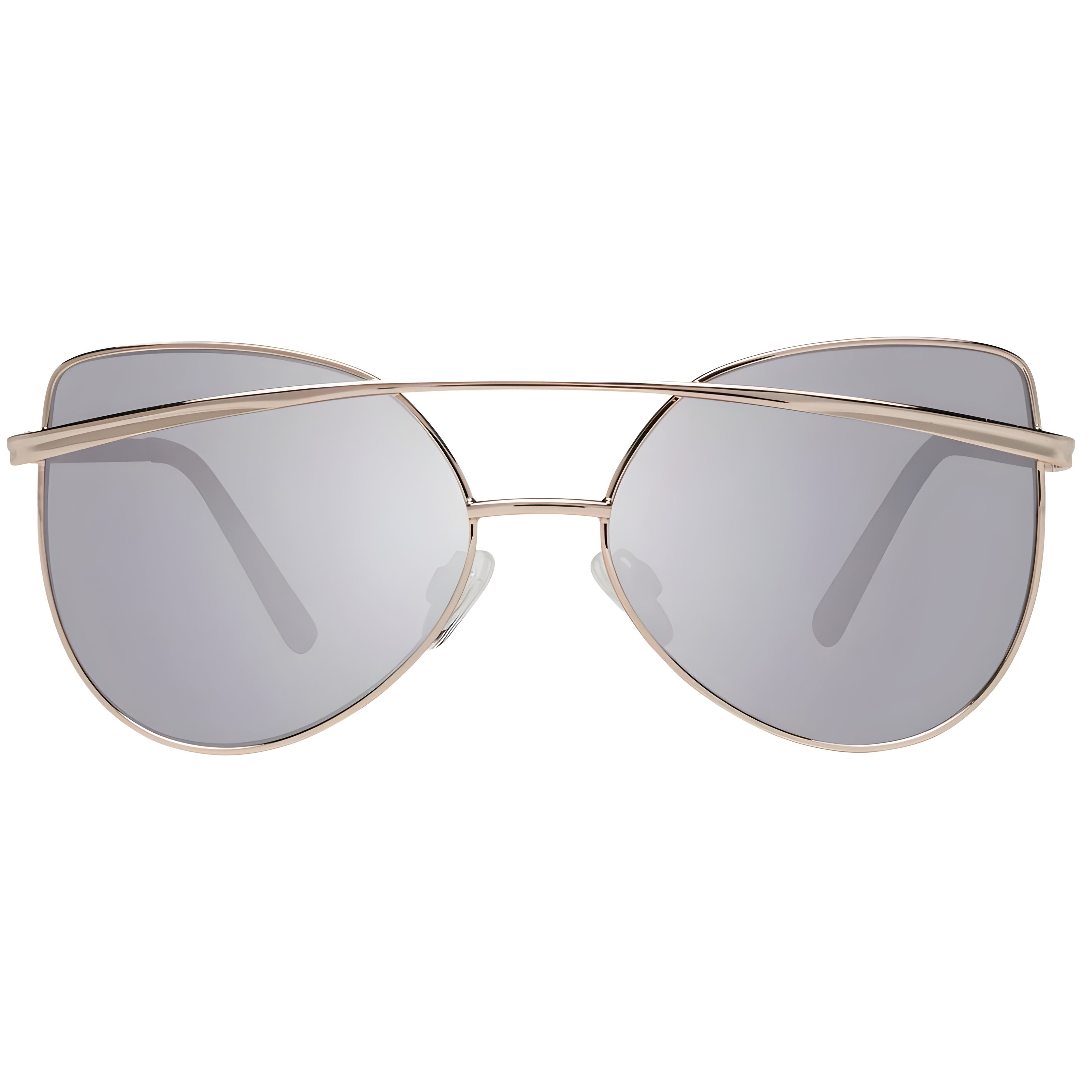 Cat-eye sunglasses with gold metal frame and mirrored lenses, modern fashion accessory