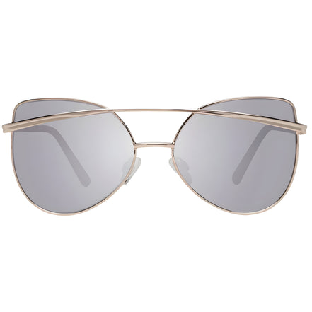 Cat-eye sunglasses with gold metal frame and mirrored lenses, modern fashion accessory