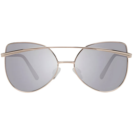 Cat-eye sunglasses with gold metal frame and mirrored lenses, modern fashion accessory