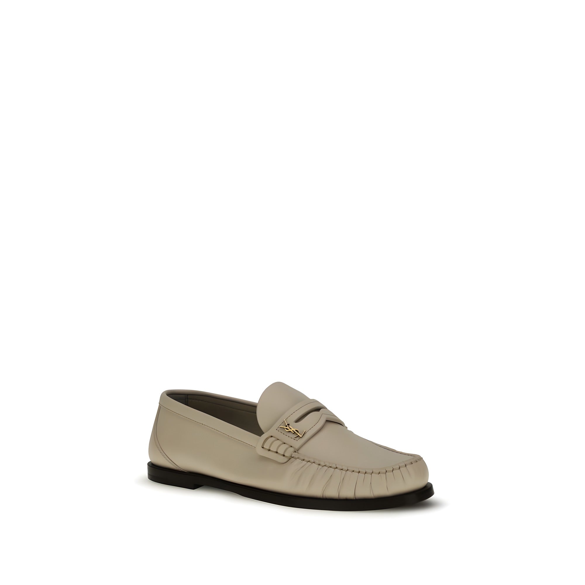 Mocasini slip-on Saint Laurent bej din piele