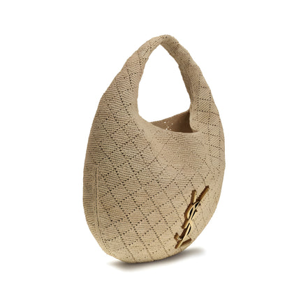 Saint Laurent Beige Raffia Shoulder Bag