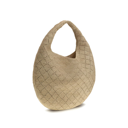 Saint Laurent Beige Raffia Shoulder Bag